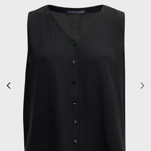 Button-Down Sleeveless Matte Top